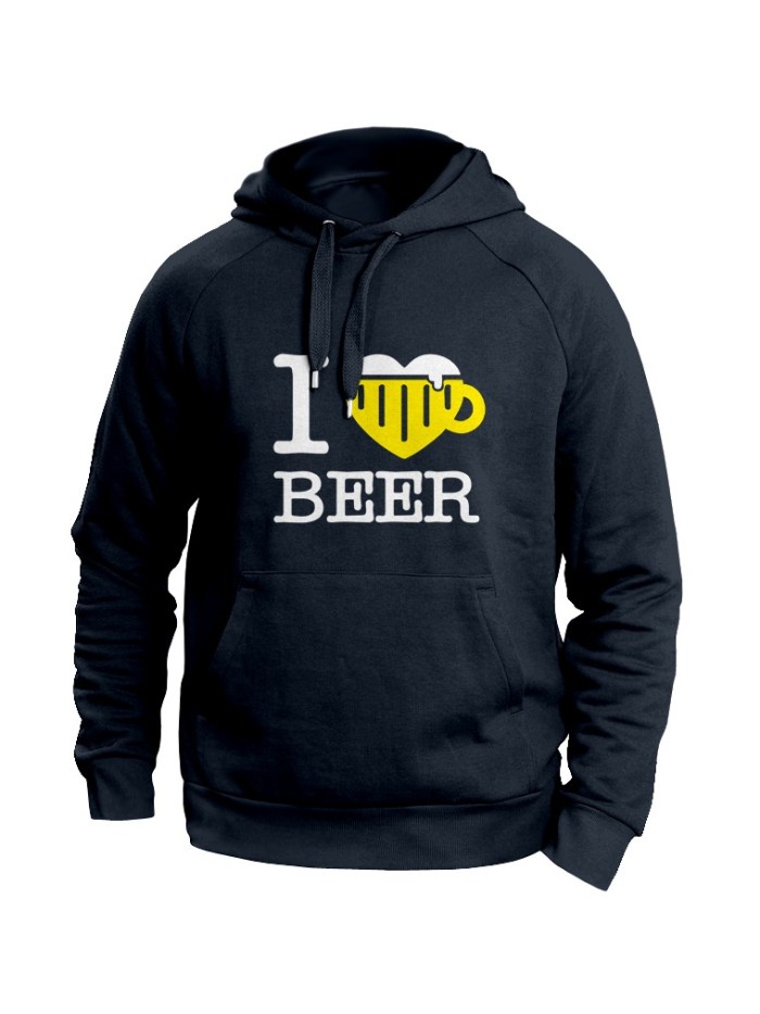 I Love Beer Hoodie Motivhoodie